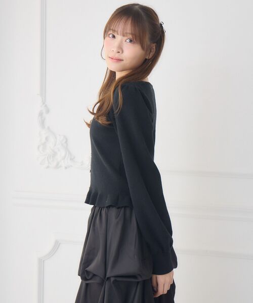 ems excite（エムズエキサイト）の「チェック切替NTPO（ニット/セーター・レディース・ブラック/ダークブルー/ナチュラル・FREE）」の12枚目の写真