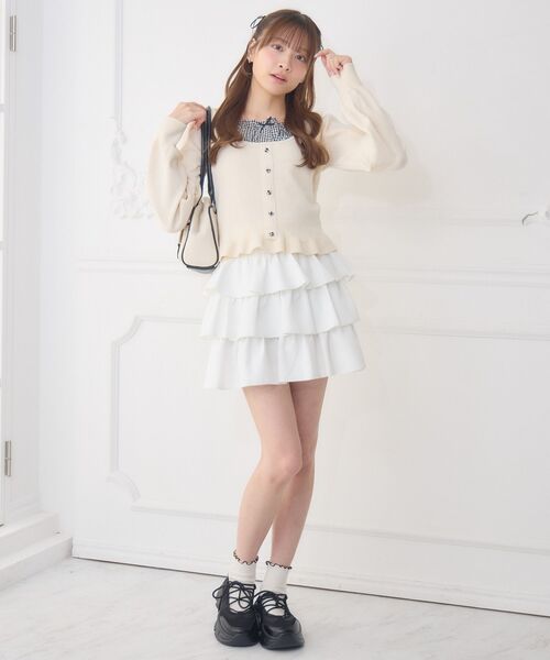 ems excite（エムズエキサイト）の「チェック切替NTPO（ニット/セーター・レディース・ブラック/ダークブルー/ナチュラル・FREE）」の13枚目の写真