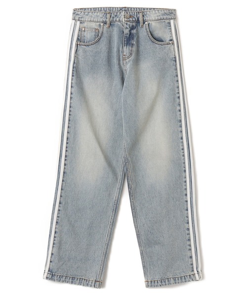 adidas（アディダス）の「adidas DENIM FIREBIRD TRACK PANTS ATMOS / アディダス デニム ファイヤー バード トラックパンツ アトモス【SP】（デニムパンツ・メンズ・ライトインディゴブルー・27inch/26inch/25inch/24inch/36inch/35inch/34inch/33inch/32inch/30inch）」の3枚目の写真