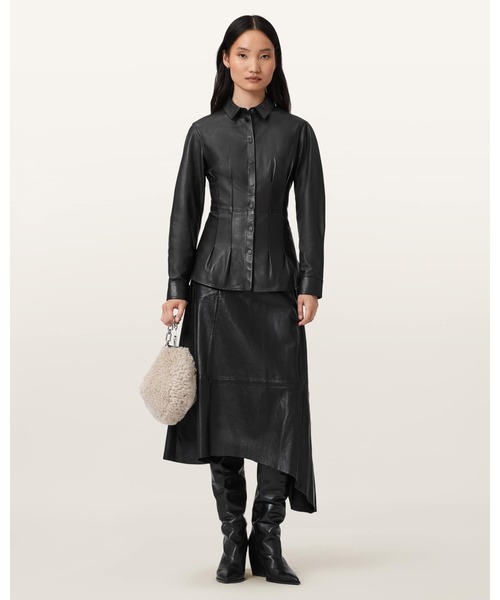 GIA LEATHER MIDI SKIRT | GIA レザー ミディ スカート
