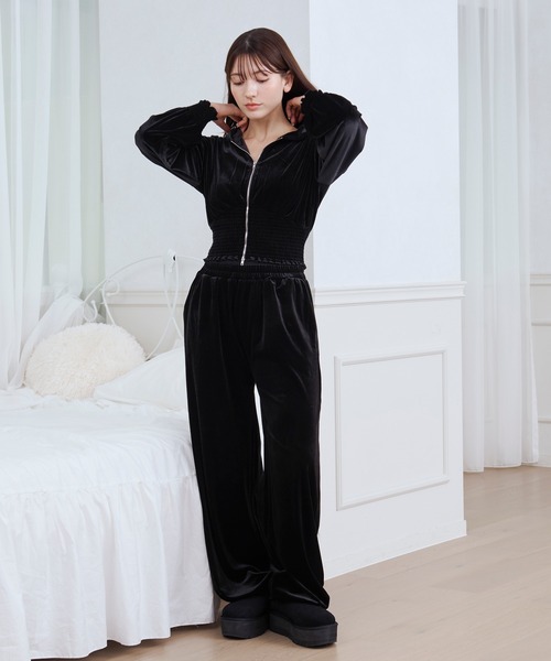 セール】【SET ITEM】velour set up /ベロアセットアップ