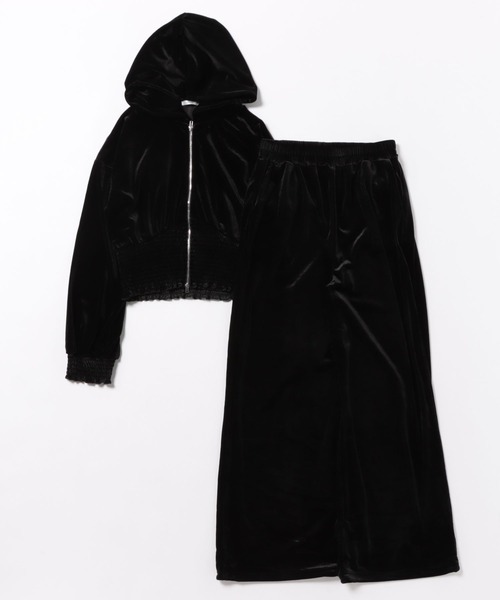 eMutille(エミュティーユ)の「【SET ITEM】velour set up /ベロアセットアップ(セットアップ・レディース・スモークピンク/ブラック・FREE)」の19枚目の写真