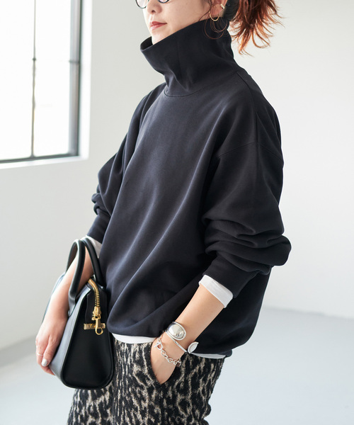 Spick & Span(スピックアンドスパン)の「《WEB限定 / 追加3》裏毛ハイネックプルオーバー(スウェット・レディース・ブラック・FREE)」の1枚目の写真