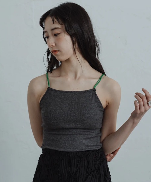 merrylatte（メリーラテ）の「color ribbed camisole（キャミソール・レディース・グレー・FREE）」の11枚目の写真