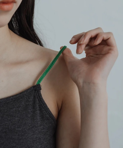 merrylatte（メリーラテ）の「color ribbed camisole（キャミソール・レディース・グレー・FREE）」の8枚目の写真