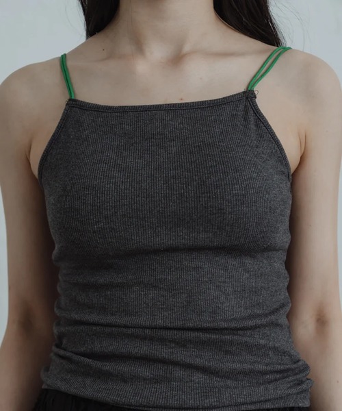 merrylatte（メリーラテ）の「color ribbed camisole（キャミソール・レディース・グレー・FREE）」の5枚目の写真