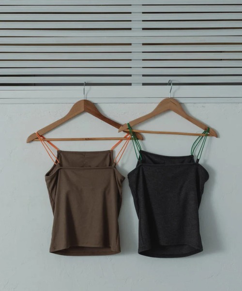 merrylatte（メリーラテ）の「color ribbed camisole（キャミソール・レディース・グレー・FREE）」の2枚目の写真