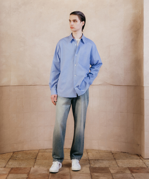 SHIRTER(シャーター)の「エディターシャツ(ピンブルー)(シャツ/ブラウス・メンズ・その他・SMALL/MEDIUM/LARGE)」の3枚目の写真