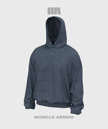 MUSCLE ARMED（マッスルアームド）の「ピグメントオーバーサイズフードパーカー [ピグメントブルー]（パーカー）」