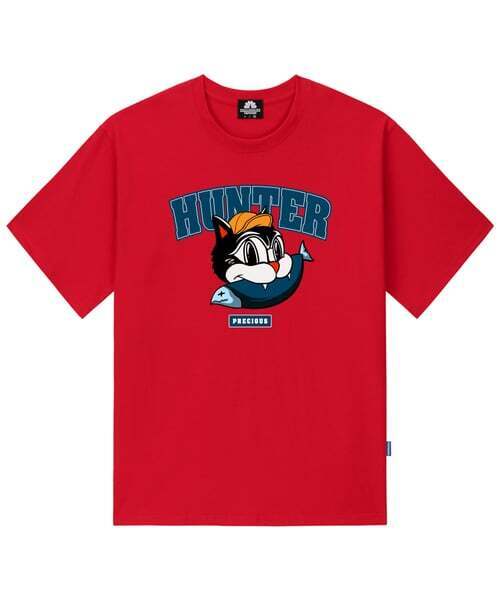 TRIPSHION(トリップション)の「ハンターキャットグラフィックTシャツ - レッド(Tシャツ/カットソー・メンズ・その他・LARGE/MEDIUM/X-LARGE)」の1枚目の写真