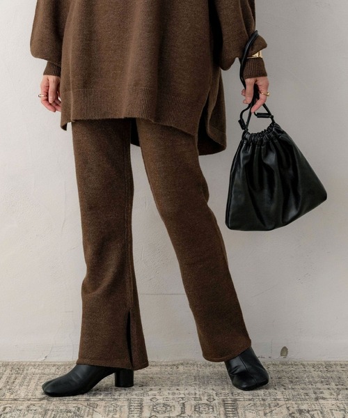 NOAHL（ノアル）の「【NOAHL】ニットフレアパンツ《mayoさんコラボ》（その他パンツ・レディース・チャコール/ベージュ/ブラウン・S/M）」の15枚目の写真