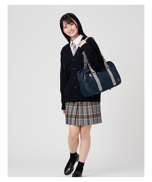 EASTBOY(イーストボーイ)の「イーストボーイ ナイロン バッグ さくら女神 スクバ Wファスナー 通学 鞄 女子 女子高生 中学 高校 スクール (ショルダーバッグ・キッズ・ネイビー・F)」の13枚目の写真