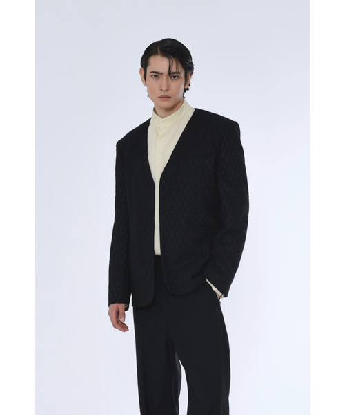 THE BALLON(ザバロン)の「MENS COLLARLESS TAILORED JACKET_BLACK(テーラードジャケット・メンズ・ブラック・FREE)」の1枚目の写真