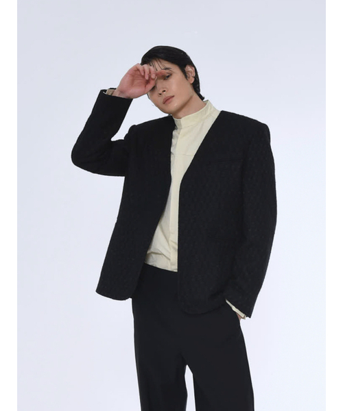THE BALLON(ザバロン)の「MENS COLLARLESS TAILORED JACKET_BLACK(テーラードジャケット・メンズ・ブラック・FREE)」の4枚目の写真