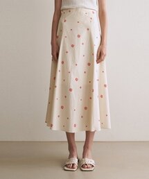 ADAUL（アダウル）の「フラワーフレアスカート - アイボリーレッド（スカート）」