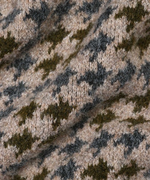 The DUFFER of ST.GEORGE（ザダファーオブセントジョージ）の「JACQUARD GUN CLUB CHECK KNIT：ジャガード ガンクラブチェック ニット（ニット/セーター・メンズ・カーキ/ブラウン・MEDIUM/LARGE）」の17枚目の写真