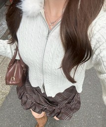 キラキラケーブルファーパーカー