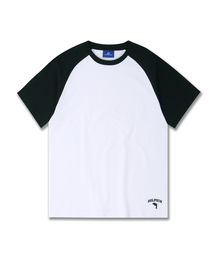 ドルフィンシリコンプリントラグラン半袖Tシャツブラック