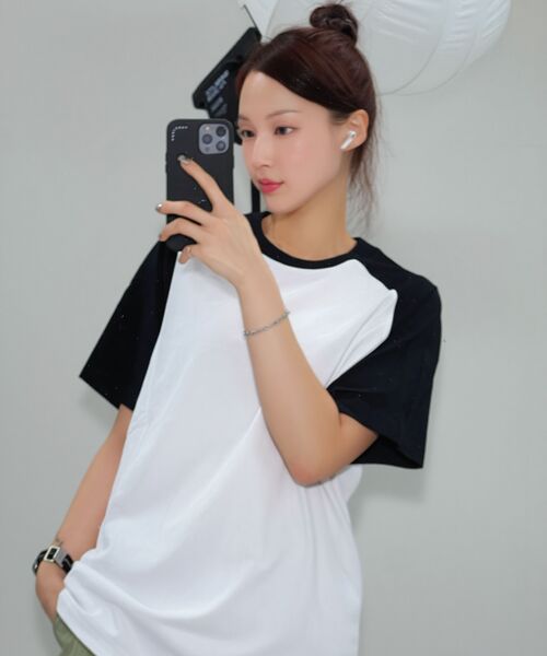 DOLPHIN WAVE APPAREL(ドルフィンウェーブアパレル)の「ドルフィンシリコンプリントラグラン半袖Tシャツブラック(Tシャツ/カットソー・メンズ・その他・MEDIUM/LARGE/X-LARGE)」の7枚目の写真