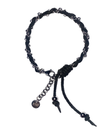 RUNDS（ランディエス）の「Suede Chain Bracelet (Black)（ブレスレット・レディース）」