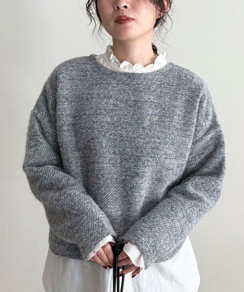 フレディエミュ（fredy emue）/ツィードニットソーコクーンプルオーバー セール】ツィードニットソーコクーンプルオーバー（Tシャツ/カットソー