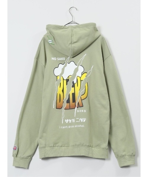 semantic design（セマンティックデザイン）の「WEB限定販売【裏毛スエット ゆったり】YOIDORE 下戸カエル プルパーカー（パーカー・メンズ・グリーン/ブラック・MEDIUM/LARGE/X-LARGE）」の11枚目の写真