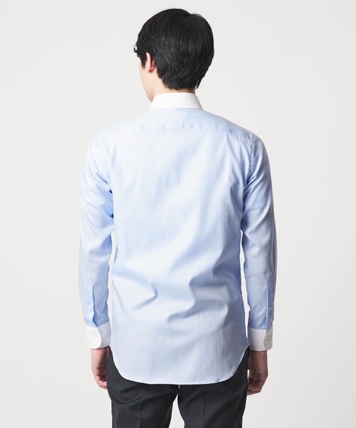 A DAY IN THE LIFE UNITED ARROWS(アデイインザライフユナイテッドアローズ)の「ヘリンボーン クレリック ワイドカラーシャツ-イージーケア-<A DAY IN THE LIFE>(シャツ/ブラウス・メンズ・ライトブルー・39cm/40cm/38cm/41cm/42cm/37cm)」の5枚目の写真