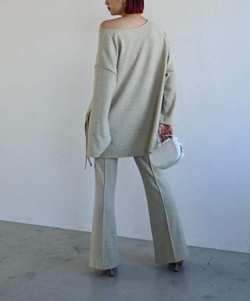 WILLFULLY（ウィルフリー）の「center seam rib flare PT（その他パンツ・レディース・オートミール/グレー系その他/ライム・L/FREE）」の9枚目の写真