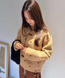 mebole（メボレ）の「Brown Dot Boa Jacket（ブルゾン）」