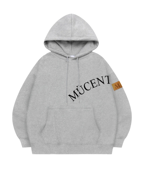 MUCENT（ムセント）の「レザーポイントフードティー 男女共用 (2カラー)（パーカー・レディース・グレー/ブラック・L/S）」の4枚目の写真