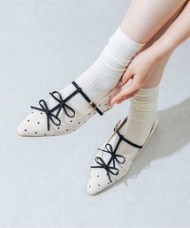 EVOL（イーボル）の「【ふかふか・クッション入り】ダブルリボンTストラップパンプス JA4015（パンプス）」