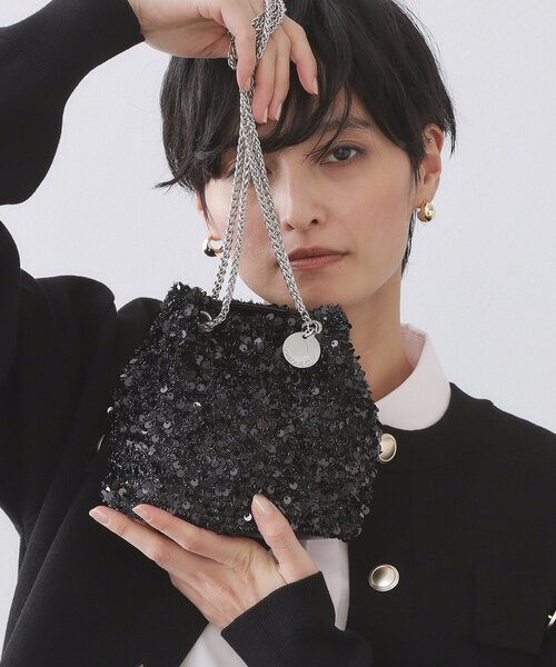 OPAQUE.CLIP（オペークドットクリップ）の「【2WAY】スパンコールミニショルダー（ショルダーバッグ・レディース・ブラック/グレー・00）」の2枚目の写真