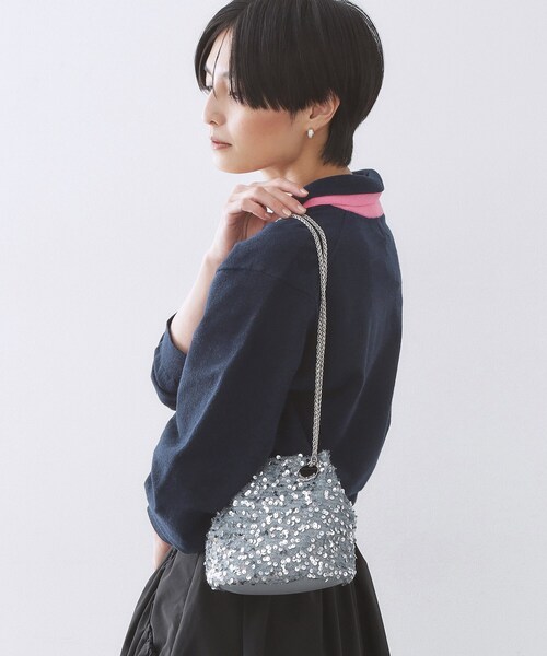 OPAQUE.CLIP（オペークドットクリップ）の「【2WAY】スパンコールミニショルダー（ショルダーバッグ・レディース・ブラック/グレー・00）」の5枚目の写真