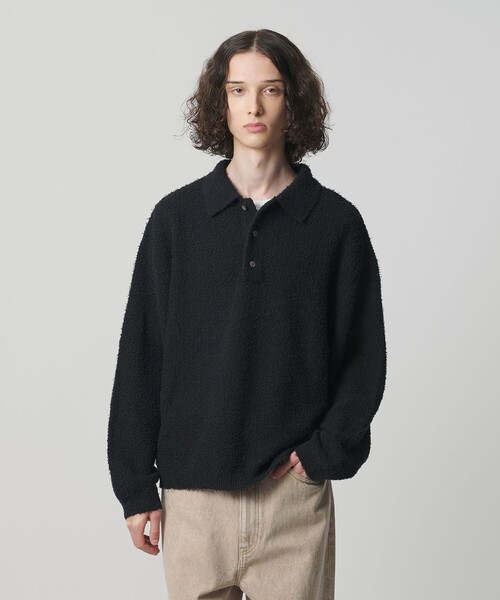 コットン ナイロン カールヤーン ポロシャツ（ニット/セーター