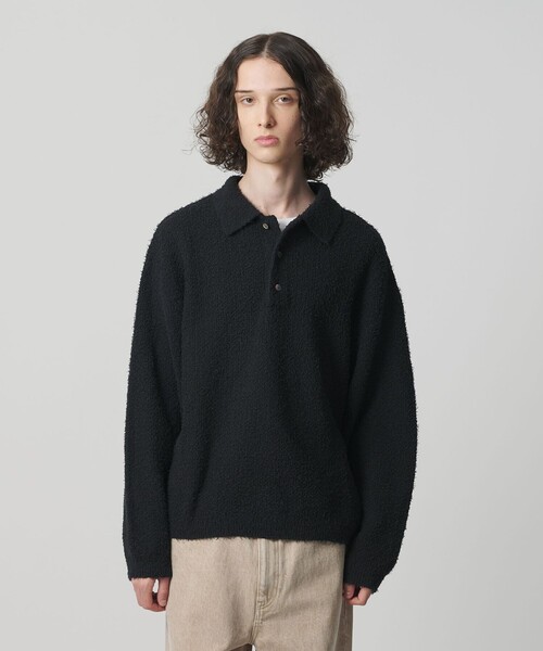 コットン ナイロン カールヤーン ポロシャツ（ニット/セーター