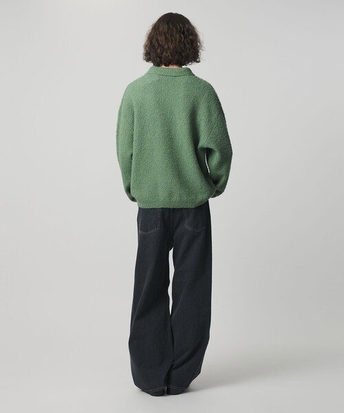 MONKEY TIME(モンキータイム)の「コットン ナイロン カールヤーン ポロシャツ(ニット/セーター・メンズ・ケリーグリーン/ブラック・XL/L/M/S)」の4枚目の写真