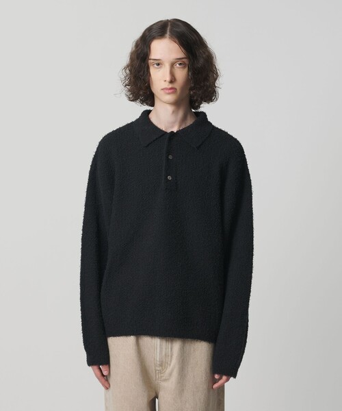 MONKEY TIME(モンキータイム)の「コットン ナイロン カールヤーン ポロシャツ(ニット/セーター・メンズ・ケリーグリーン/ブラック・XL/L/M/S)」の5枚目の写真