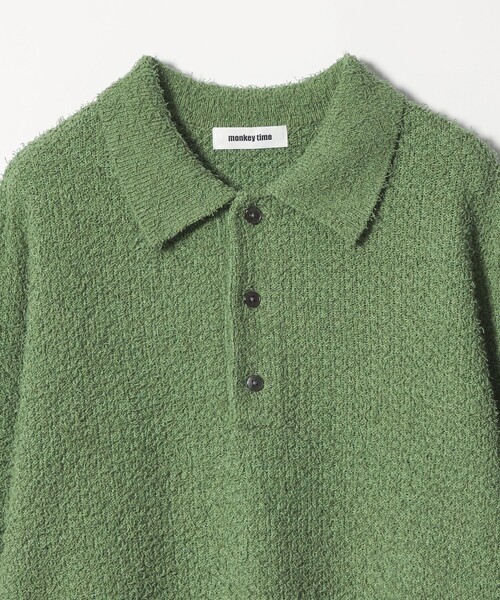 MONKEY TIME(モンキータイム)の「コットン ナイロン カールヤーン ポロシャツ(ニット/セーター・メンズ・ケリーグリーン/ブラック・XL/L/M/S)」の20枚目の写真