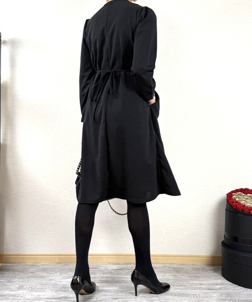 a lot of love(ア ロット オブ ラブ)の「カシュクール ドレープワンピース(ドレス・レディース・ブラック/ブラウン・L/M)」の18枚目の写真