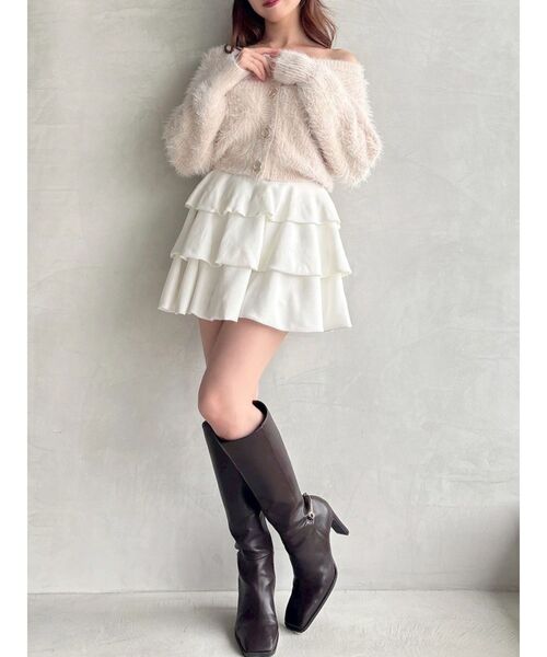 RESEXXY（リゼクシー）の「シャギーニットカーディガン（カーディガン/ボレロ・レディース・ホワイト/ピンク/チャコールグレー/ブラック・FREE）」の13枚目の写真