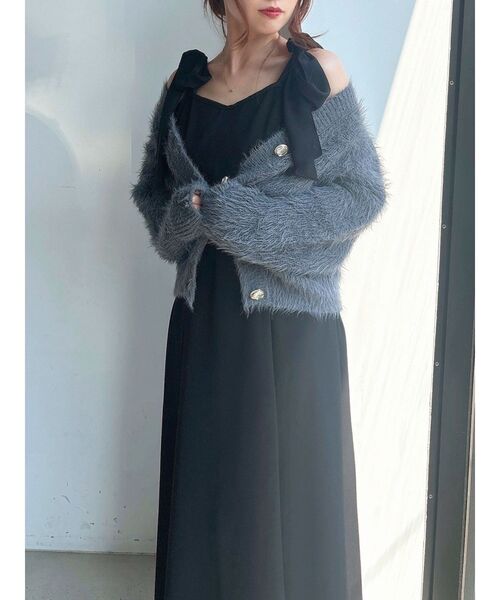 RESEXXY（リゼクシー）の「シャギーニットカーディガン（カーディガン/ボレロ・レディース・ホワイト/ピンク/チャコールグレー/ブラック・FREE）」の16枚目の写真