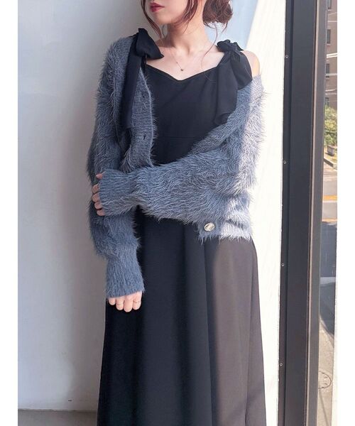 RESEXXY（リゼクシー）の「シャギーニットカーディガン（カーディガン/ボレロ・レディース・ホワイト/ピンク/チャコールグレー/ブラック・FREE）」の17枚目の写真