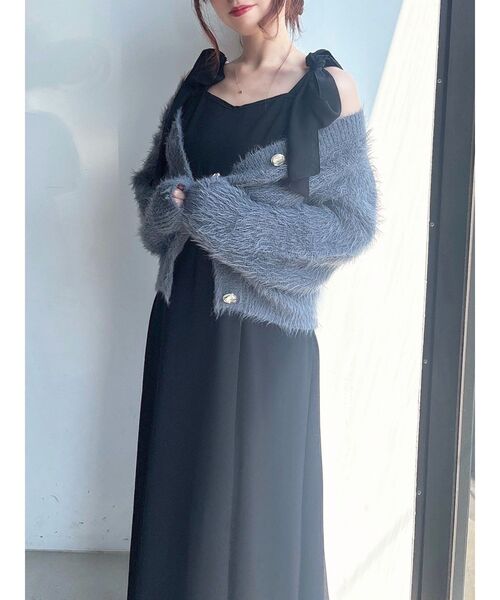 RESEXXY（リゼクシー）の「シャギーニットカーディガン（カーディガン/ボレロ・レディース・ホワイト/ピンク/チャコールグレー/ブラック・FREE）」の18枚目の写真