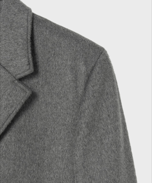 NONBLANK(ノンブランク)の「オーバーサイズフィットシングルコート_MELANGE GREY(チェスターコート・メンズ・グレー・XL/M/L)」の4枚目の写真