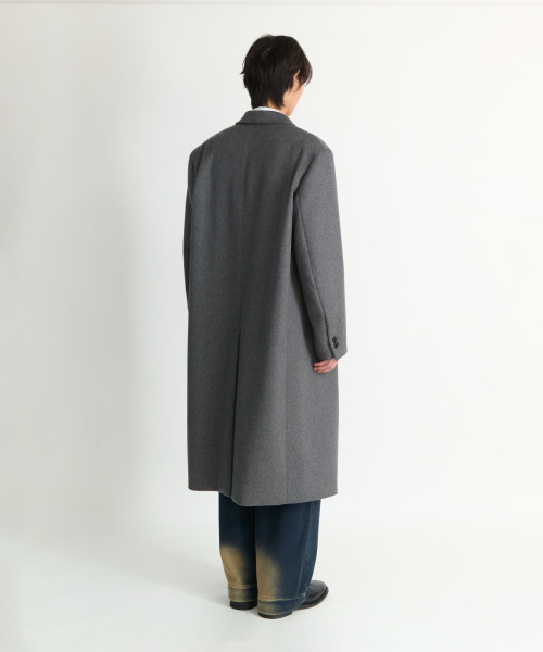NONBLANK(ノンブランク)の「オーバーサイズフィットシングルコート_MELANGE GREY(チェスターコート・メンズ・グレー・XL/M/L)」の16枚目の写真