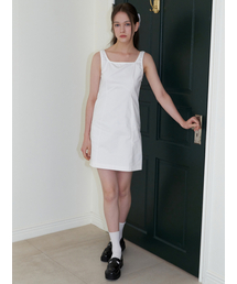 basic tension mini dress - off white