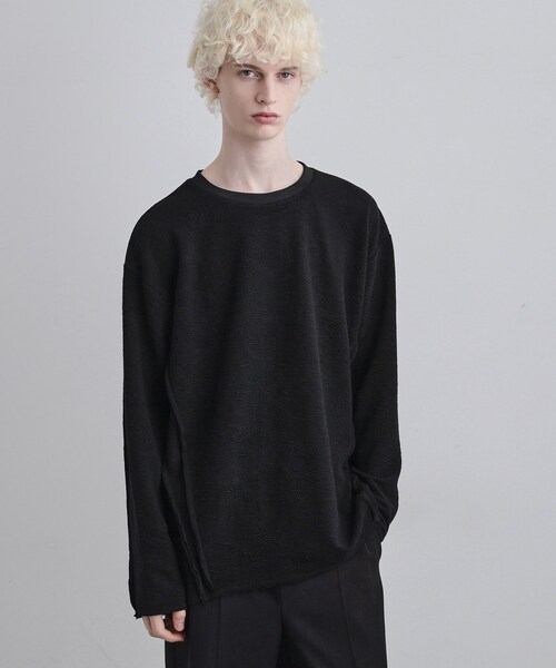 tk.TAKEO KIKUCHI（ティーケータケオキクチ）の「アルチザンカットフクレジャカードカットソー（Tシャツ/カットソー・メンズ・ブラック/チャコールグレー/ホワイト・02/03）」の3枚目の写真