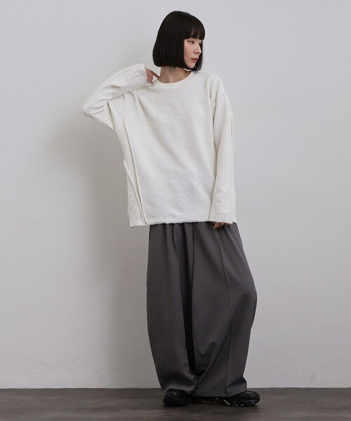 tk.TAKEO KIKUCHI（ティーケータケオキクチ）の「アルチザンカットフクレジャカードカットソー（Tシャツ/カットソー・メンズ・ブラック/チャコールグレー/ホワイト・02/03）」の10枚目の写真