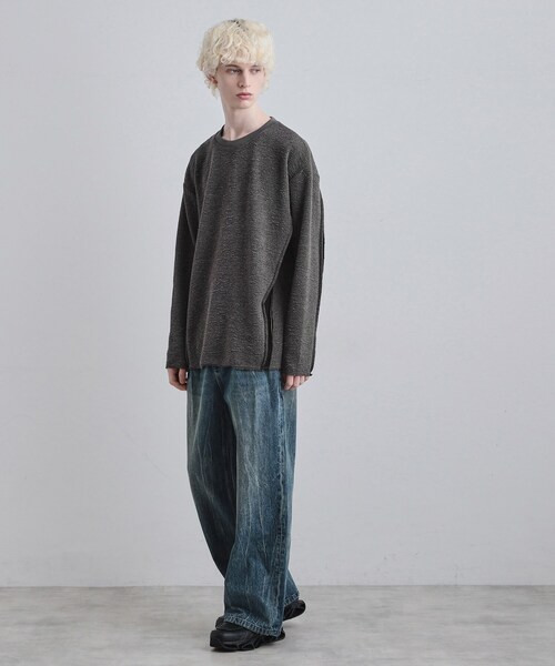 tk.TAKEO KIKUCHI（ティーケータケオキクチ）の「アルチザンカットフクレジャカードカットソー（Tシャツ/カットソー・メンズ・ブラック/チャコールグレー/ホワイト・02/03）」の16枚目の写真