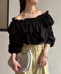 クロスフリルブラウス